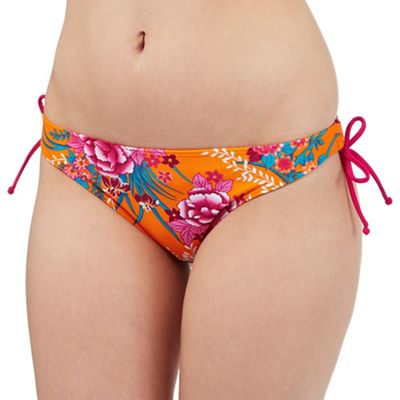Gorgeous DD+ Orange floral print bikini bottoms